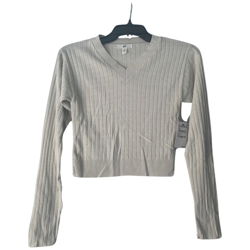 Long sleeve crop top in the color IVORY